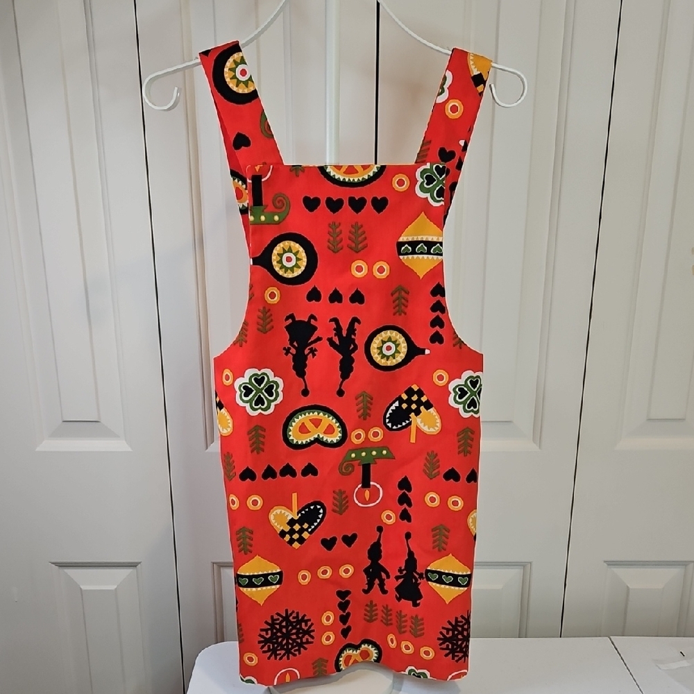 Vintage Colorful Patterned Pinafore Dress 70s 80s Girls No Size Tag